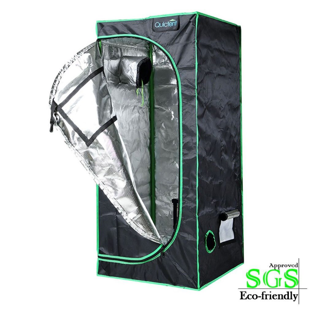 Quictent SGS Approved Eco-friendly 24x24x55 Reflective Mylar Hydroponic Grow Tent